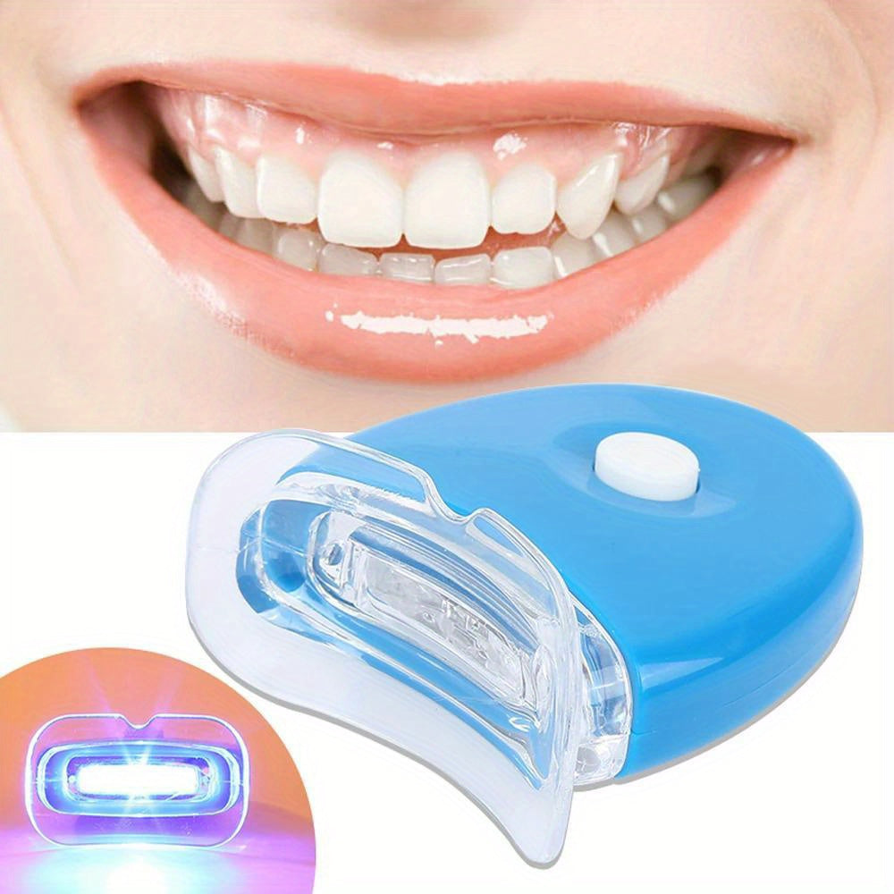 Fast-Acting Portable Teeth Whitening LED Light - Blue, Battery-Powered, Easy-to-Use for Home & Travel